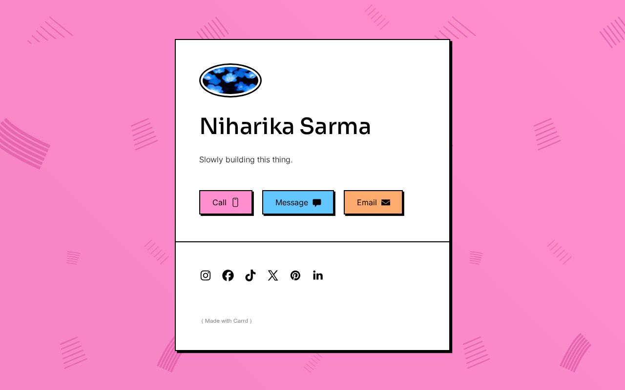 Carrd profile picture for @niharika
